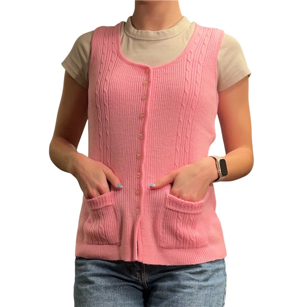 Vintage 60s bubblegum pink sweater vest